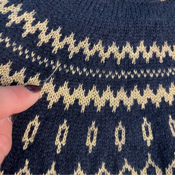 Joules navy gold Knit Sweater jumper mock neck womens size 8 - Picture 9 of 9